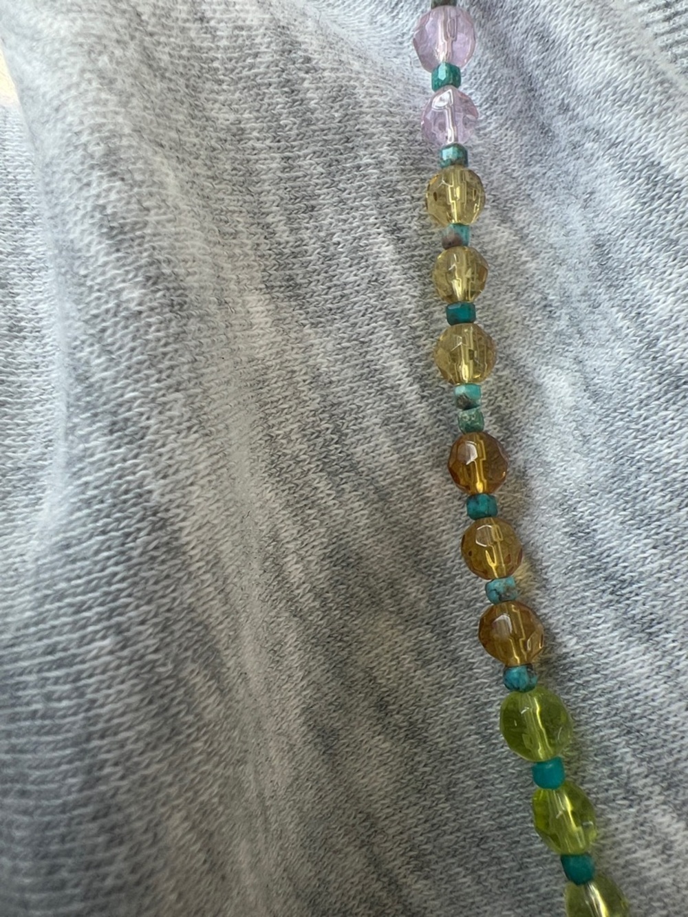 Mayamar Pastel, 24 karat gold and Real Turquoise Beaded Necklace NEW $108 MSRP - Picture 5 of 13
